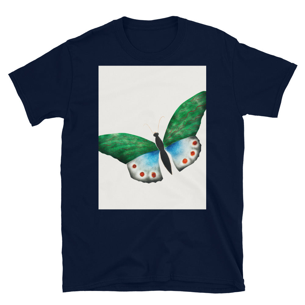Vintage Butterfly Print - Green Butterfly T-shirt