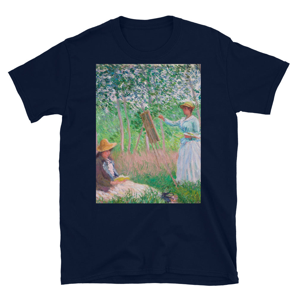 French Impressionist Portrait of a Woman Painting in a Garden T-shirt