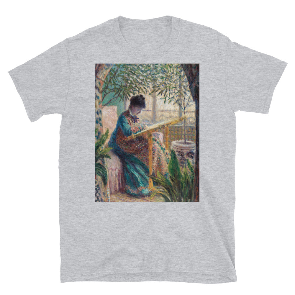 French Impressionist Portrait of Woman Drawing in a Garden T-shirt