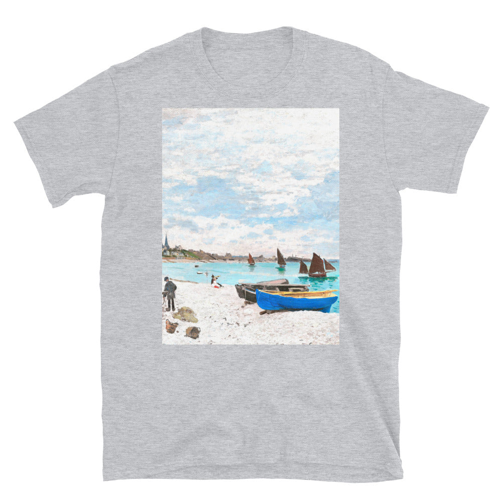 monet beach painting T-shirt