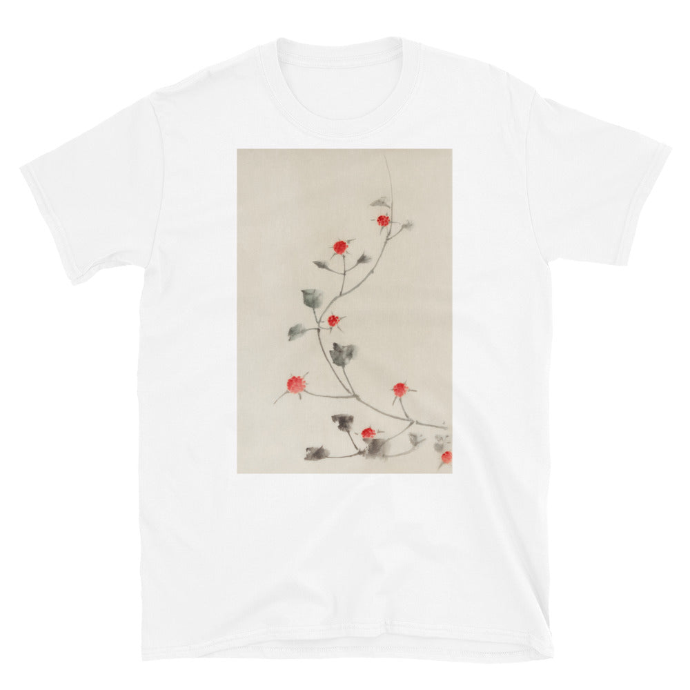small red blossoms on a vine by katsushika hokusai published T-shirt