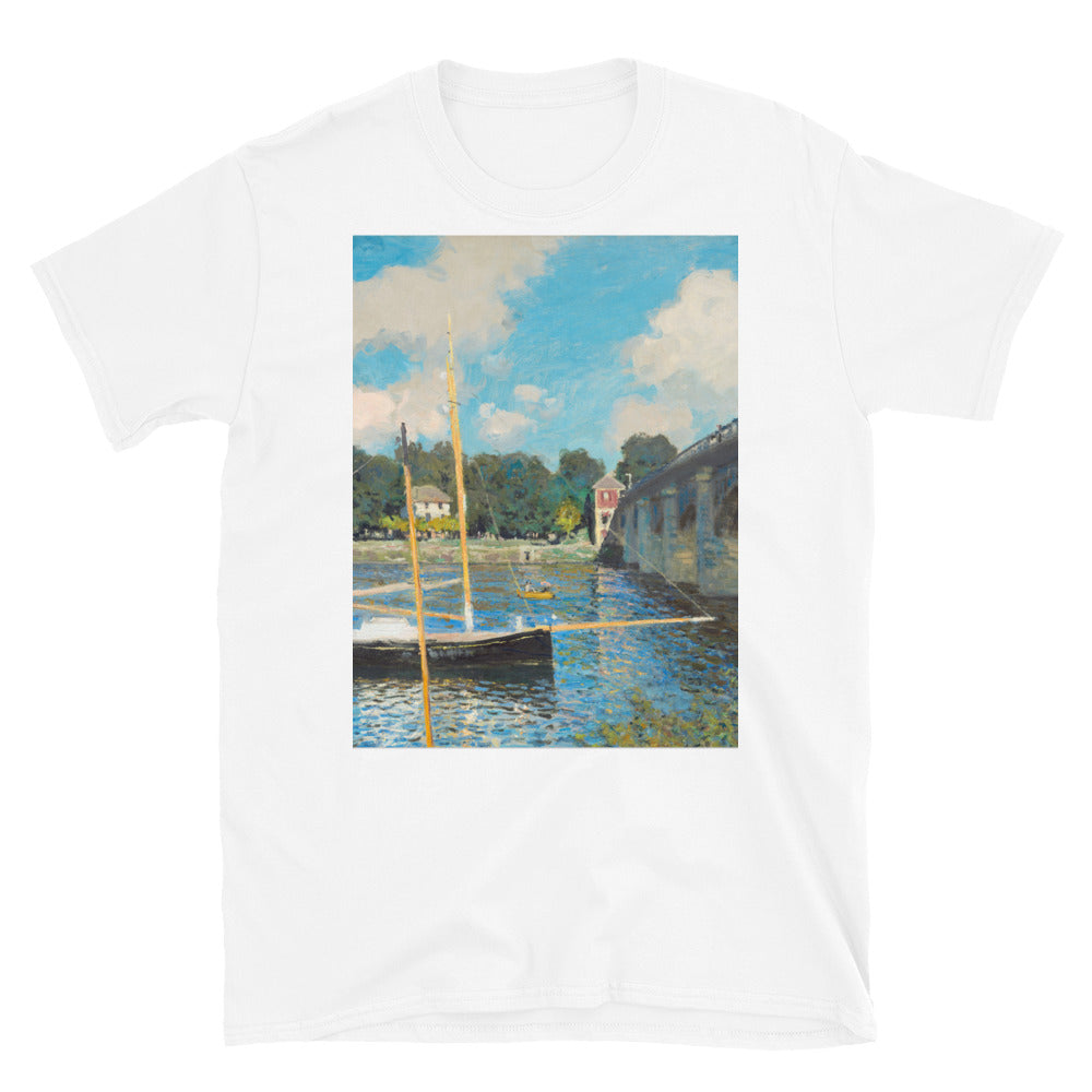 Impressionist Painting of Sail Boat and Bridge T-shirt
