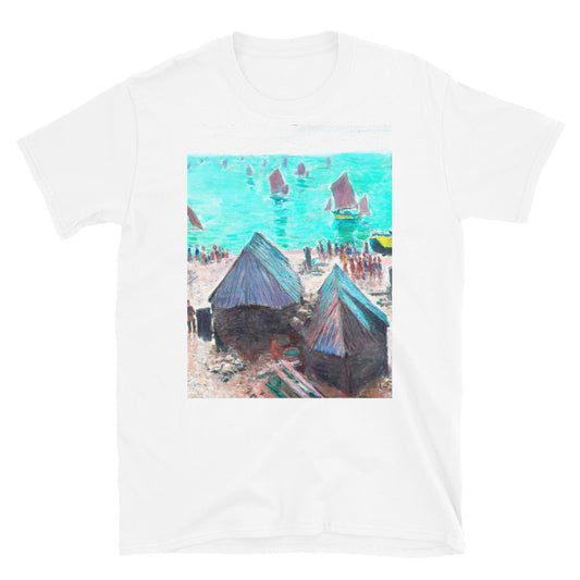 monet beach village painting T-shirt