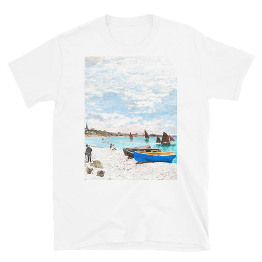 monet beach painting T-shirt